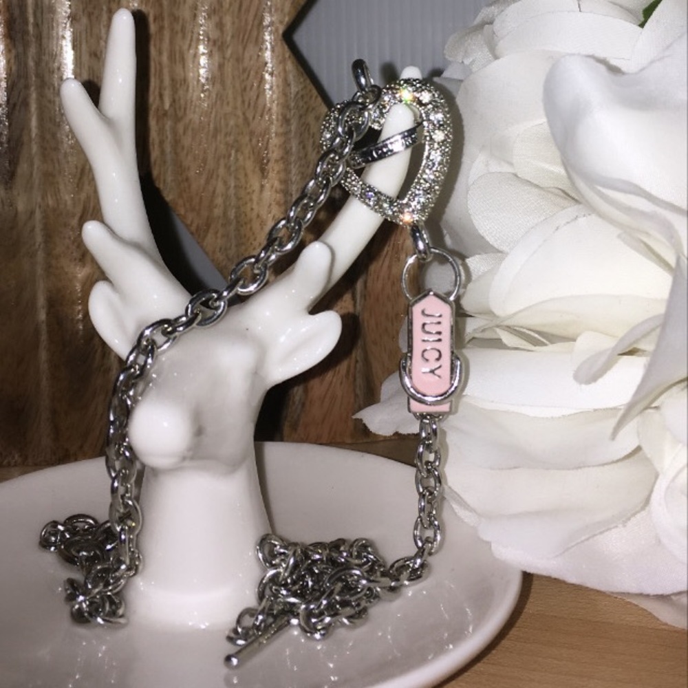 Juicy Couture Heart Pendant Silver Chain Necklace